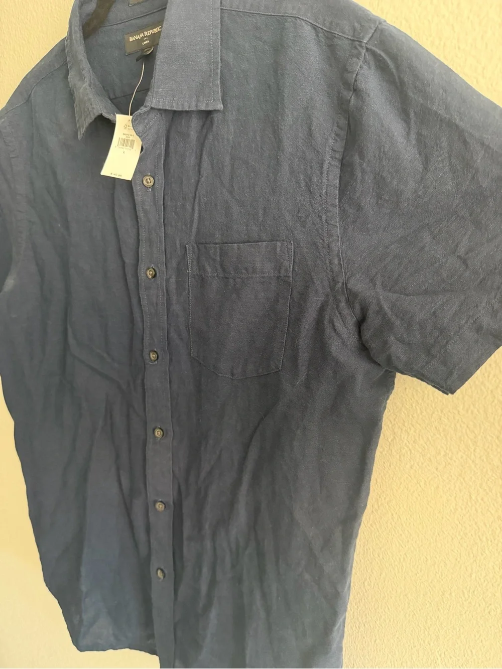 Banana Republic Men's Slim Fit 100% Linen Short-Sleeve Button-Down Shirt - NWT L